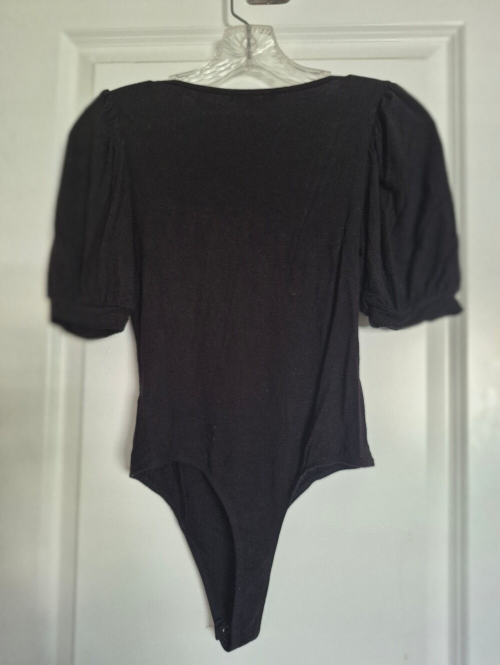 Forever 21 Black Puff Sleeve Scoop-Neck Bodysuit - Picture 2 of 2